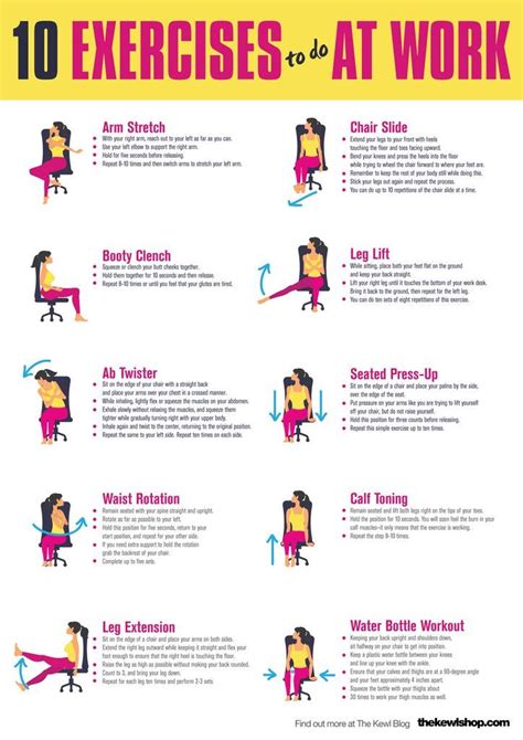 10 Exercises To Do At Work | Workout at work, Exercise while sitting, Exercise