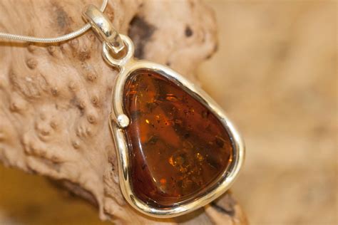 Amber Pendant in Sterling Silver. Amber necklace, silver pendant. Baltic Amber jewelry. Perfect ...