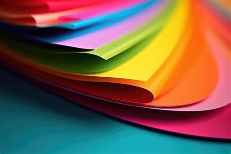 Premium AI Image | macro image of colorful sheets of paper AI generated