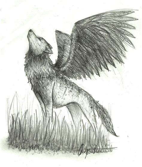 pictures of winged animals wolves and cats | Sketch Winged Wolf by wolfylittleartist Anime Wolf ...