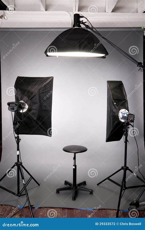 Photography Studio Lighting Background Setup Grey Stock Photography - Image: 29333572