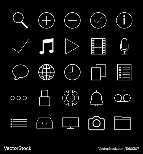 White thin line icons for web Royalty Free Vector Image