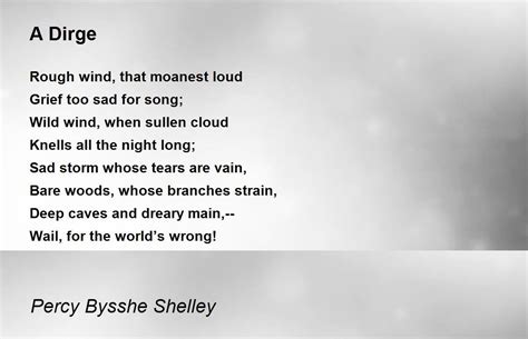 A Dirge - A Dirge Poem by Percy Bysshe Shelley