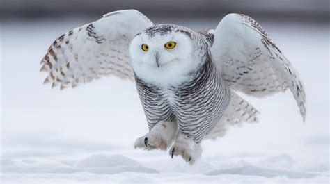 Premium Photo | Snowy owl in wildlife tundra biome