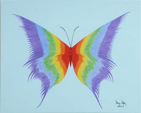 Rainbow Butterfly Painting by Doug Miller