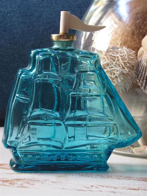 Vintage Turqoise glass Viking Ship Cologne Bottle "Old Spice" | Cologne bottle, Glass perfume ...