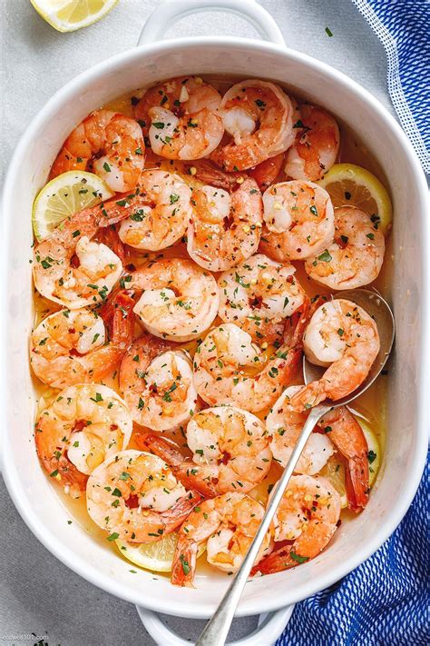 Baked Shrimp with Lemon Garlic Butter Sauce | Baked shrimp recipes, Oven shrimp recipes, Shrimp ...