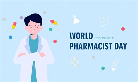 Premium Vector | World pharmacist day. doctor and pills logo concept