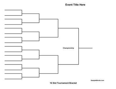 Free Printable 16 Team Tournament Bracket