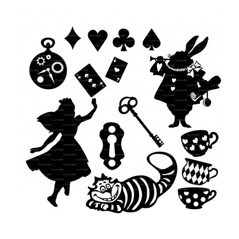 Alice in Wonderland Vectors Overlay svg dxf ai eps png