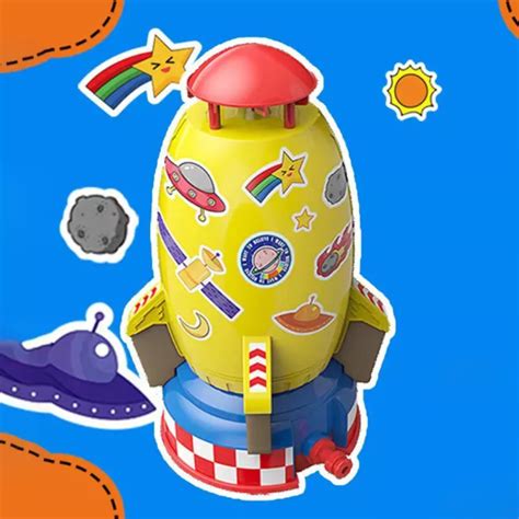 ROCKET LAUNCHER PLASTIC Space Rocket Jet Sprinkler for Child Kids (Yellow) £16.19 - PicClick UK