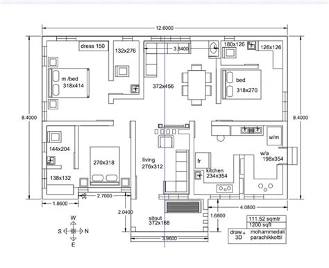 1200 Sq Ft Single Floor Home Plans 1200 Sq Ft 3bhk Modern Single Floor ...