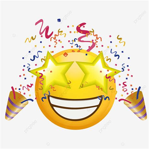 Excitement Emoji Vector Design Images, Excited Emoji Party, Happy Face, Png, Free PNG Image For ...