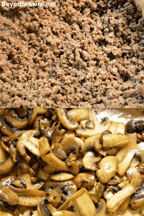 Keto Mushroom Swiss Burger Casserole - Beyer Eats and Drinks