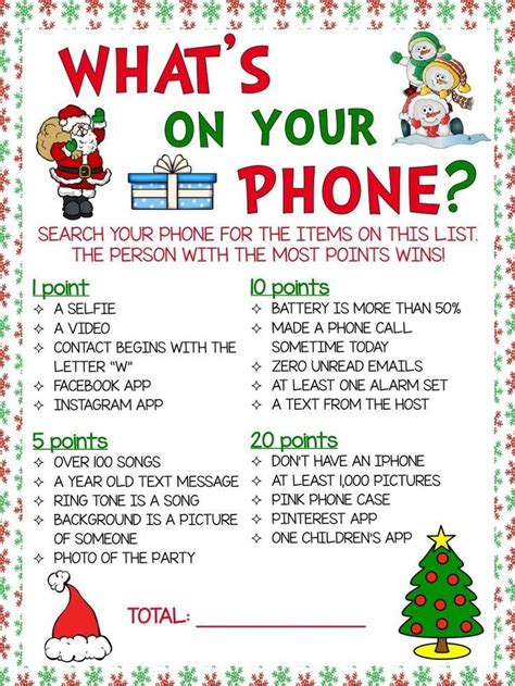 What's On Your Phone Christmas Theme Game | Etsy, #christmas #phone #theme | Work christmas ...