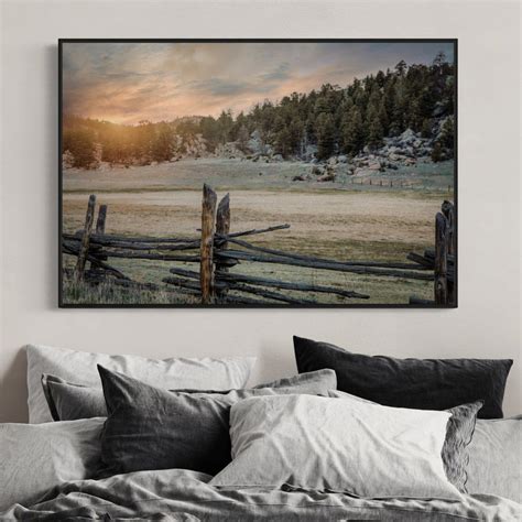 Rustic Bedroom Decor Wall Art - Split Rail Fence - Teri James Photography