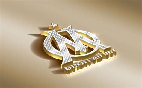 Olympique Marseille, Golden Logo, French Football Club,, 60% OFF