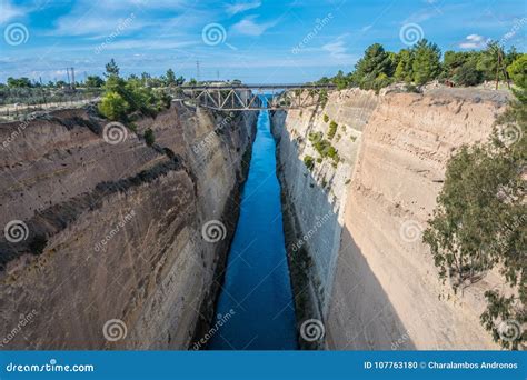 The Corinth Canal Isthmus of Corinth in Greece Stock Photo - Image of ...