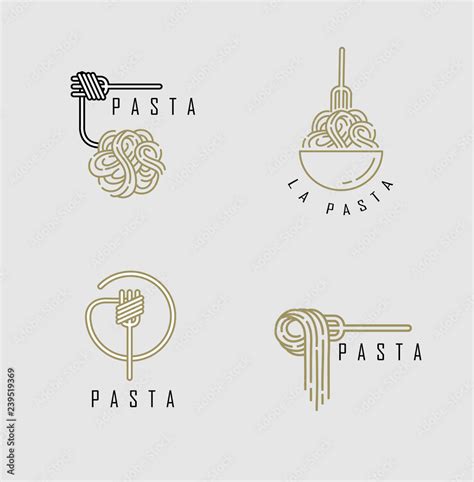 Vector icon and logo for italian pasta or noodles Stock Vector | Adobe Stock