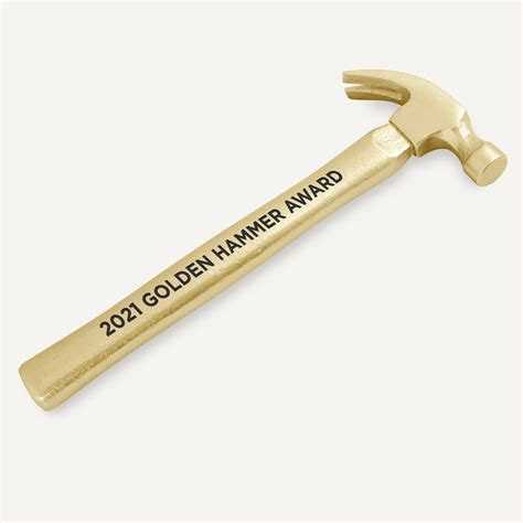 Gold Painted Traditional Hammer - Engraving, Awards & Gifts