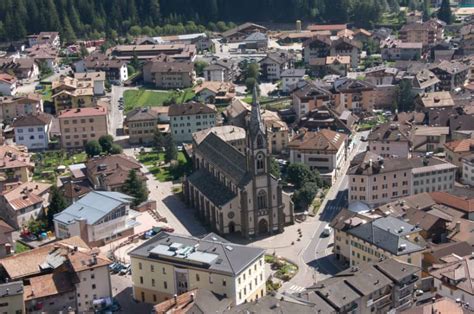 The italian village of Predazzo, Trento in Trentino-South Tyrol, Italy ...