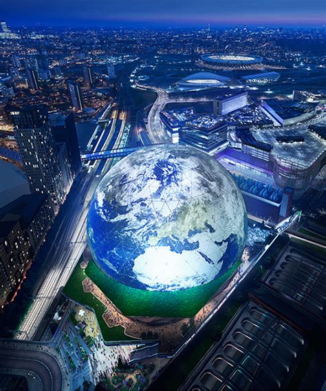 london's proposed MSG sphere is clad in a skin of triangulated LED panels