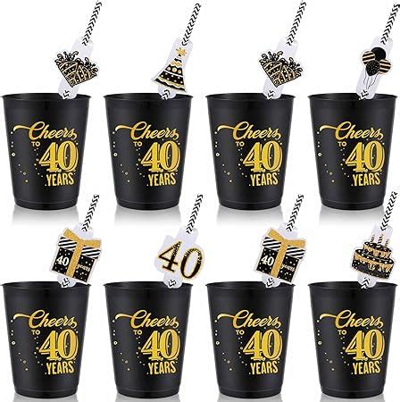 Amazon.com: Eaasty 32 Pack Cheers to 40 Years Party Cups 16oz Plastic ...