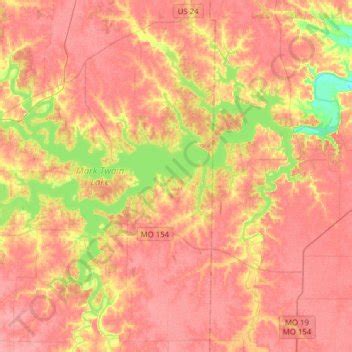 Mark Twain Lake topographic map, elevation, terrain