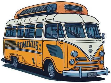 Old Classic Retro Bus Cartoon with 23982026 PNG