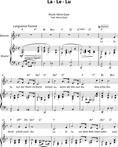 La - Le - Lu Sheet Music by Heinz Rühmann | nkoda | Free 7 days trial