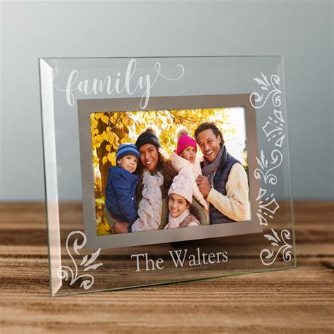 Personalized Decorative Family Name Glass Frame | GiftsForYouNow