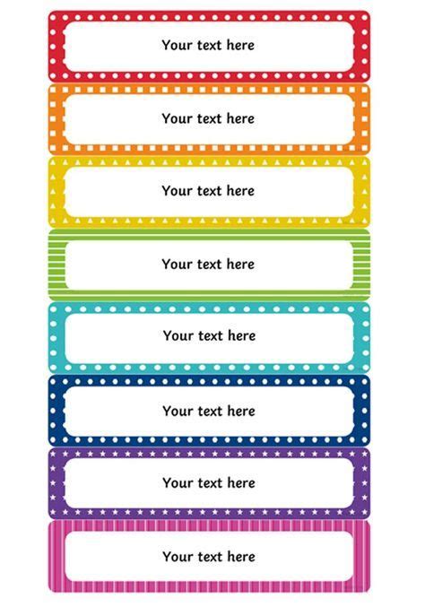 A teachers time-saver! These lovely multicoloured labels are great for ...