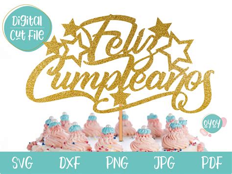 Feliz Cumpleaños Svg, Cake topper svg, Feliz Cumpleanos svg, Birthday ...