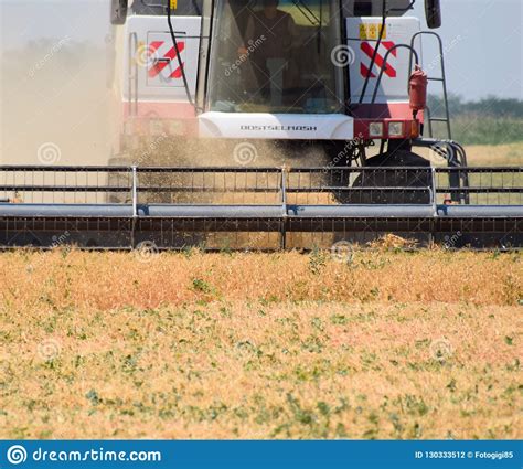 Harvesting Peas with a Combine Harvester. Harvesting Peas from the Fields Editorial Photography ...