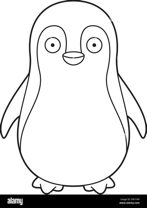 Easy coloring cartoon vector illustration of a penguin Stock Vector Image & Art - Alamy