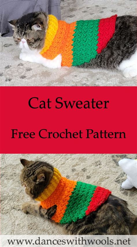 Cat sweater - free crochet pattern | Cat sweater pattern, Crochet cat pattern, Cat sweaters