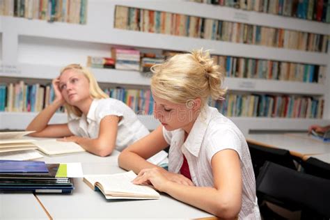 Students Studying in Library Stock Photo - Image of women, college: 10834618