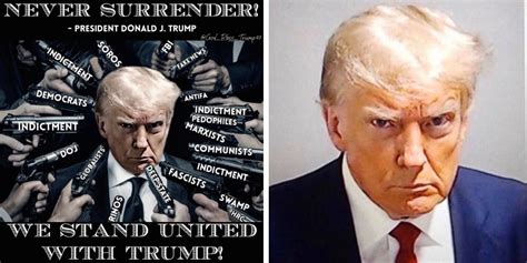 ‘Never Surrender!’ Trump shares meme that depicts his mugshot in enemy firing line | The Post ...