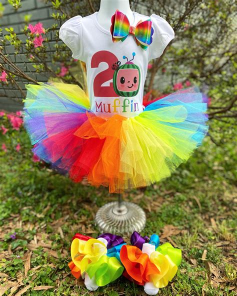 Cocomelon Birthday Outfit First Birthday Shirt Rainbow Tutu | Etsy