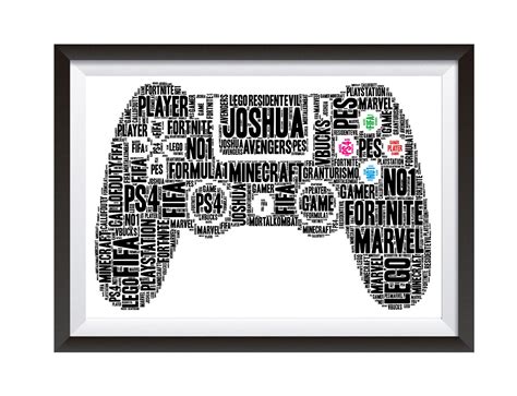 Personalised PS4 Controller Gaming Word Art A4 PRINT ONLY | Etsy