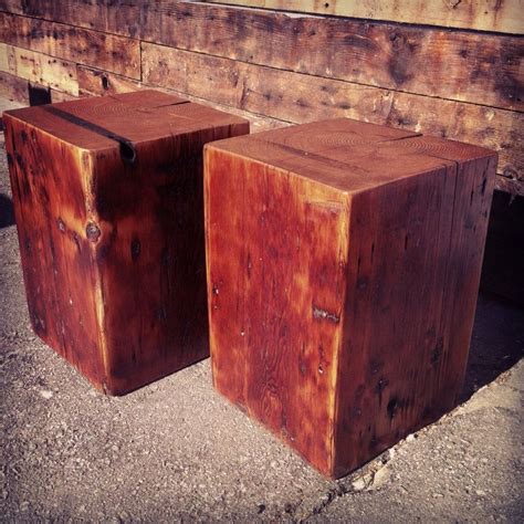 Custom Made Reclaimed Wood Beam Side Table by J&S Reclaimed Wood Custom ...