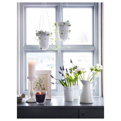 SKURAR Hanging planter - off-white indoor/outdoor, off-white - IKEA