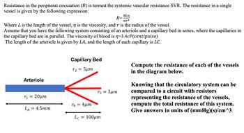 Answered: Resistance in the peripheral… | bartleby