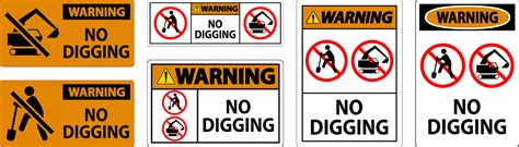 Warning Sign, No Digging Sign 26698142 Vector Art at Vecteezy