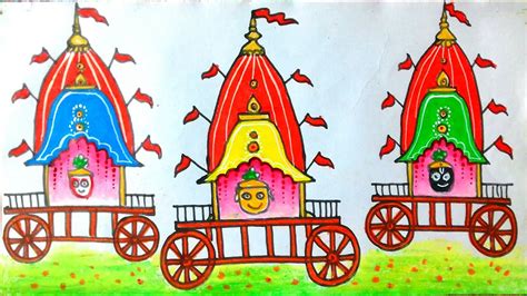 Rath yatra drawing easy||puri jagannath - YouTube