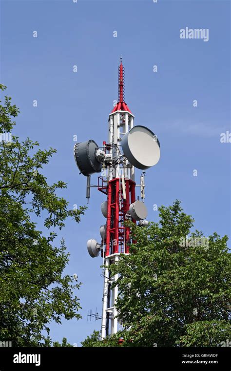 Television broadcast antenna tower. Television tower Stock Photo - Alamy