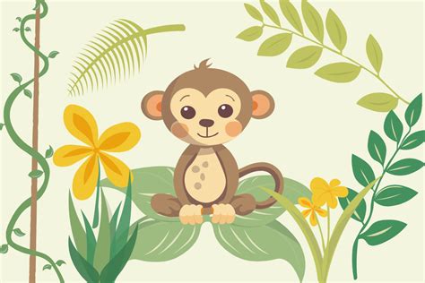 Baby Monkey Jungle Pack Graphic by Aliss Art · Creative Fabrica