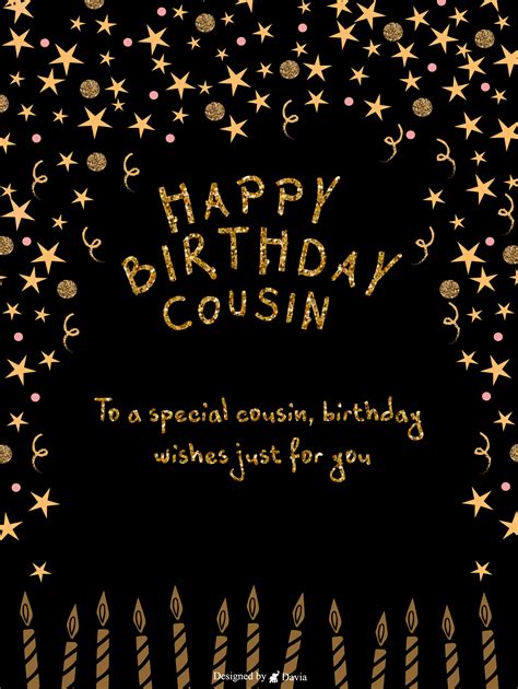 Golden Cousin – Happy Birthday Cousin | Birthday & Greeting Cards by ...