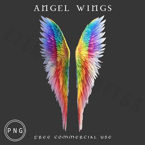 Rainbow Angel Wings Png ,coloured Wings, Watercolor Wings, Image Files ...