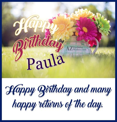 Happy Birthday Paula Images - Printable Template Calendar